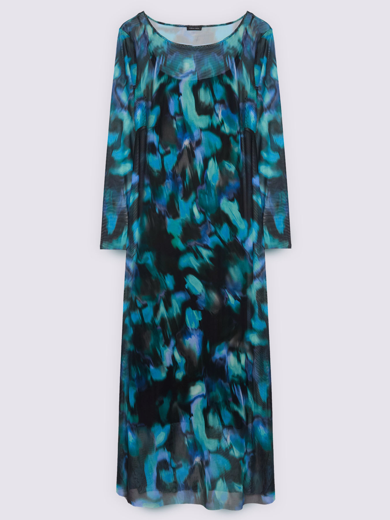 Long tulle dress with gradient print image number 5