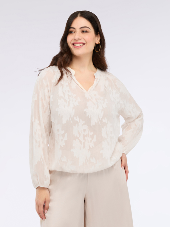 Bluse mit Blumendruck und V-Ausschnitt