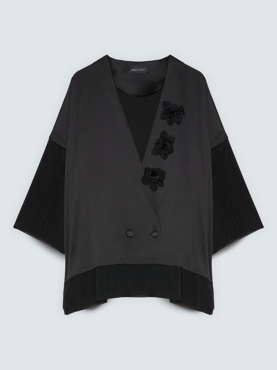 Doppelreihige Jacke aus Satin