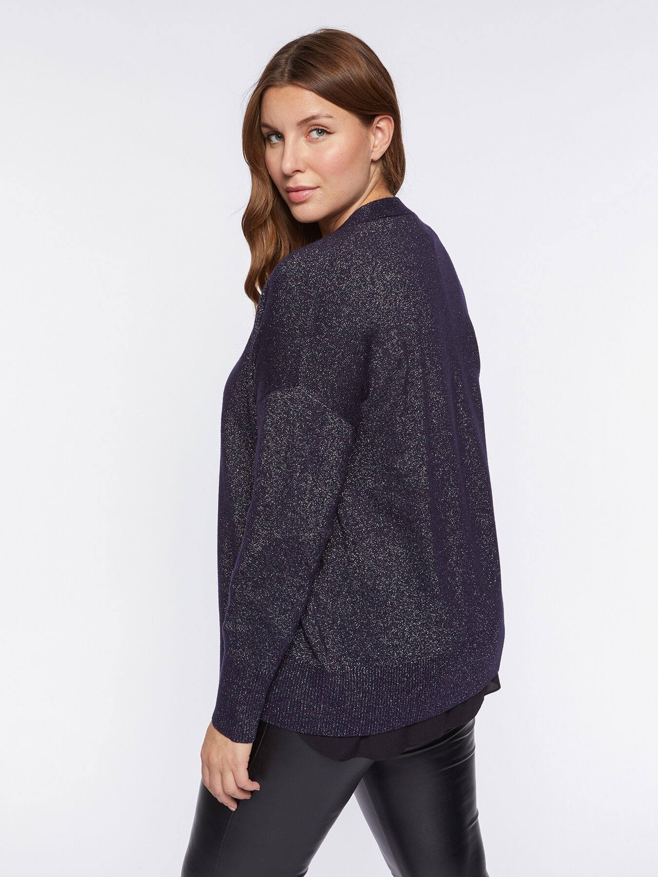 Cardigan aperto lurex image number 1