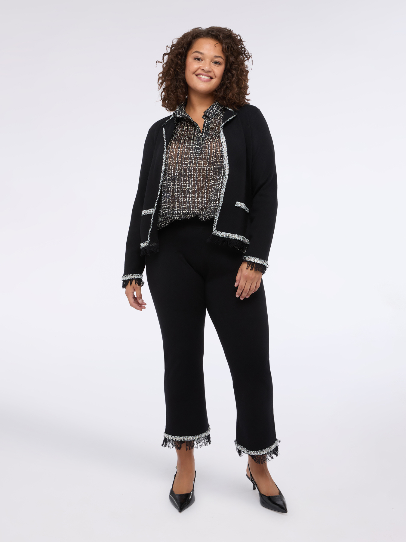 Cardigan con frange image number 1