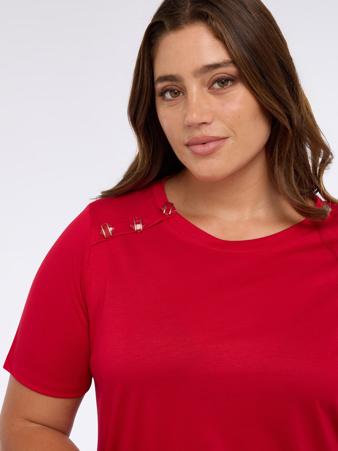 T-shirt en jersey avec boutons d&eacute;coratifs image number 3