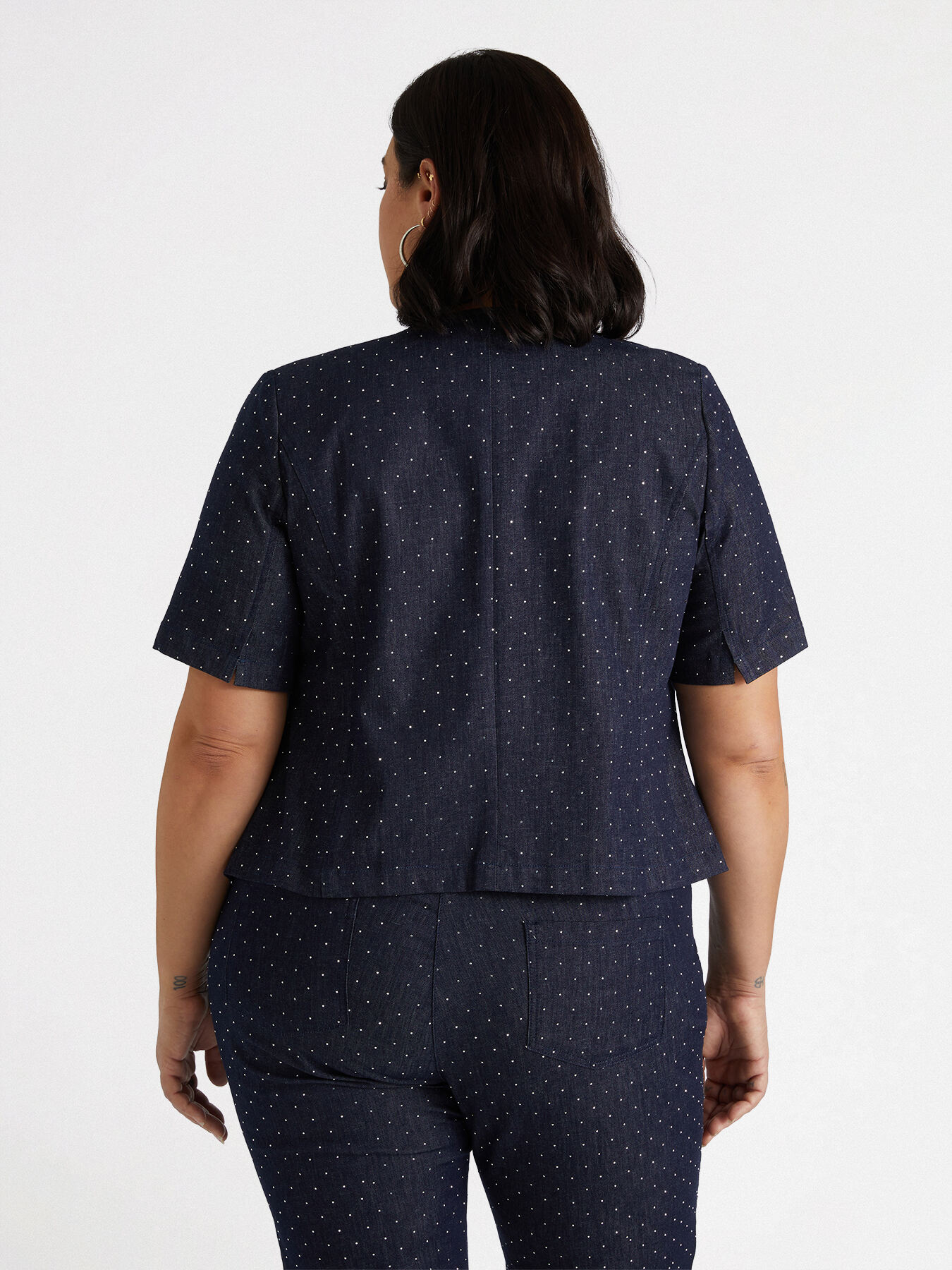 Chaqueta en denim con puntos de luz image number 2