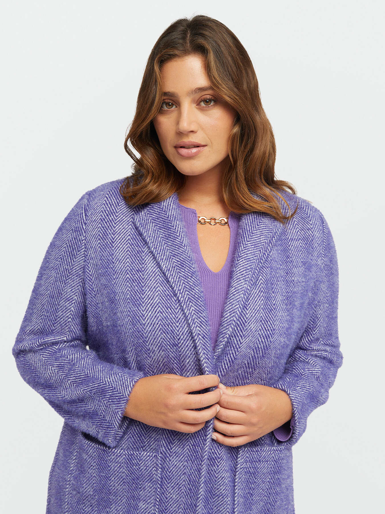 Cappotto jacquard con tasche image number 4