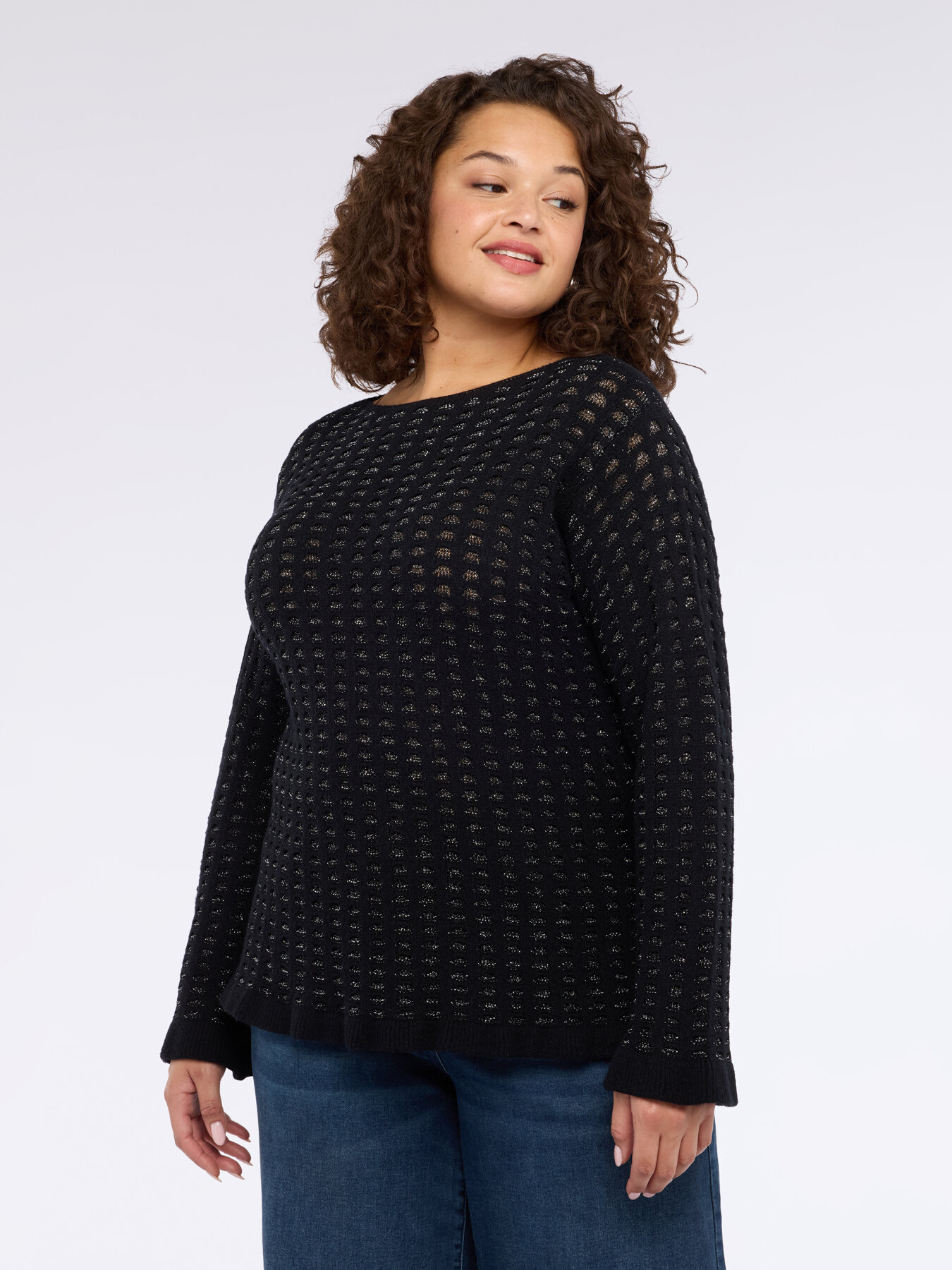 Maglia lurex con scollo a barchetta image number 2