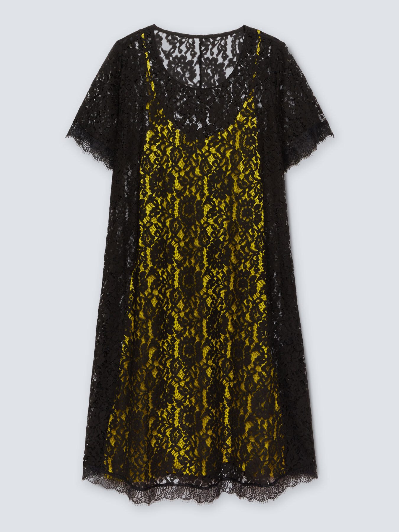Robe en dentelle avec fond de robe coloré image number 0