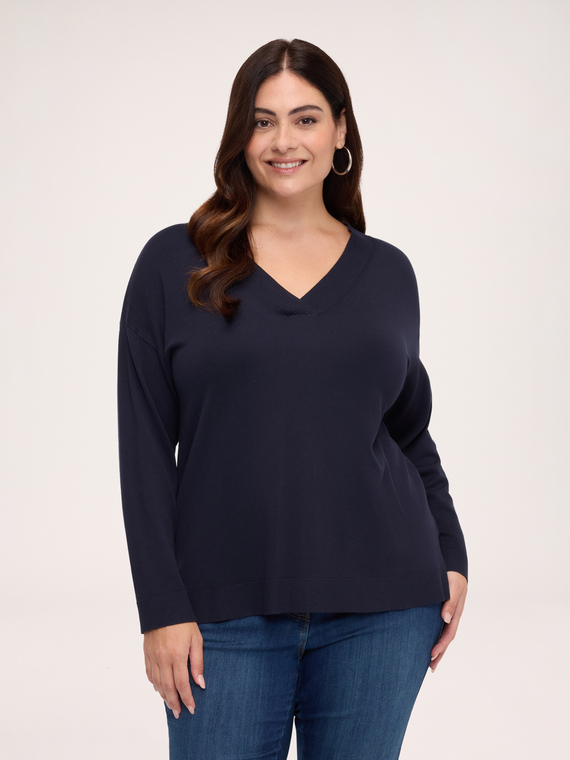 V-neck sweater in viscose blend