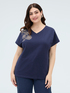 T-shirt in cotone con applicazione floreale image number 2
