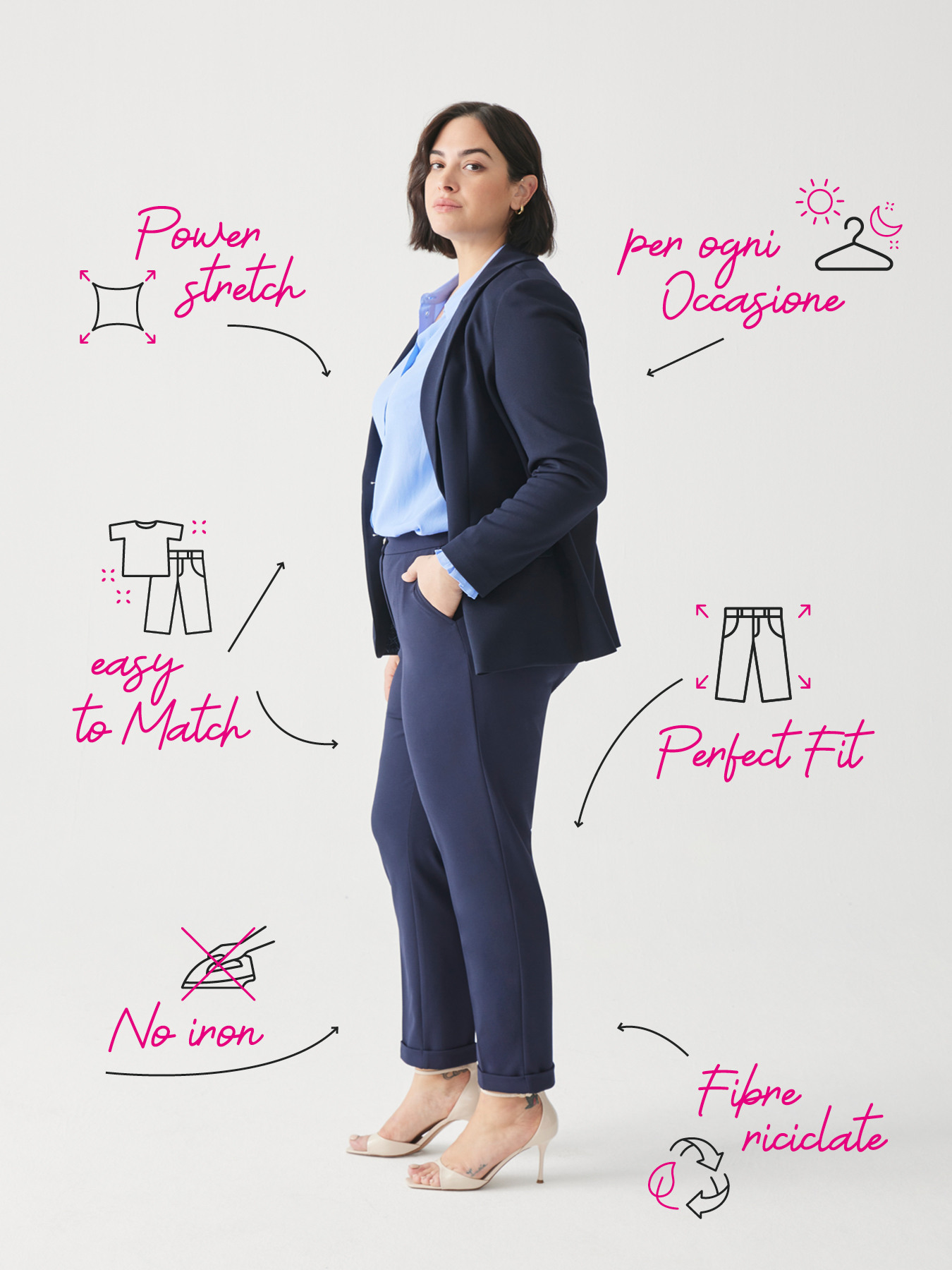 Crepe scuba fabric carrot fit trousers image number 6