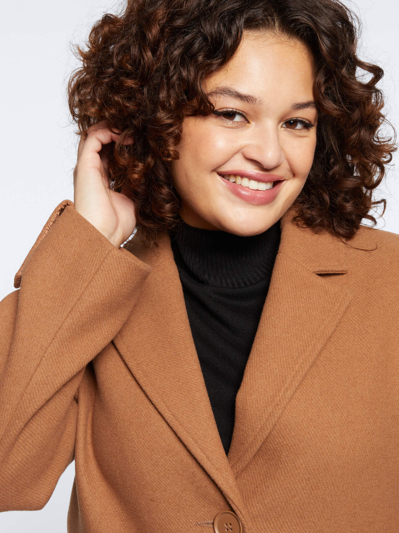 Diagonal fabric coat image number 3