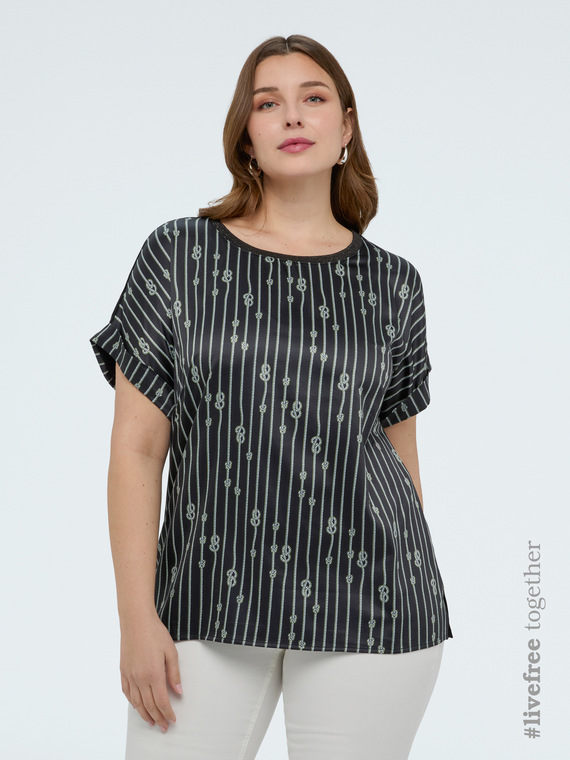 Two-tone knot pattern t-shirt