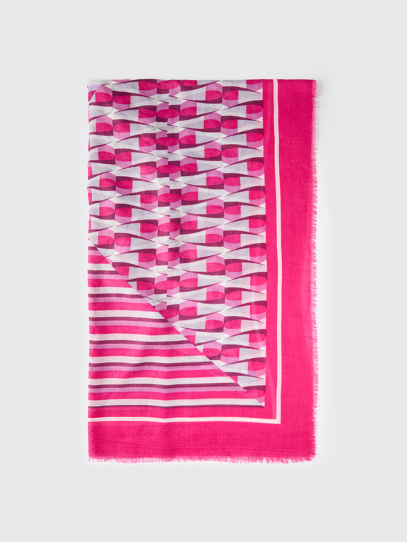 Fiorella Rubino - Sciarpa con stampa geometrica Donna, Fucsia Taglia: 02