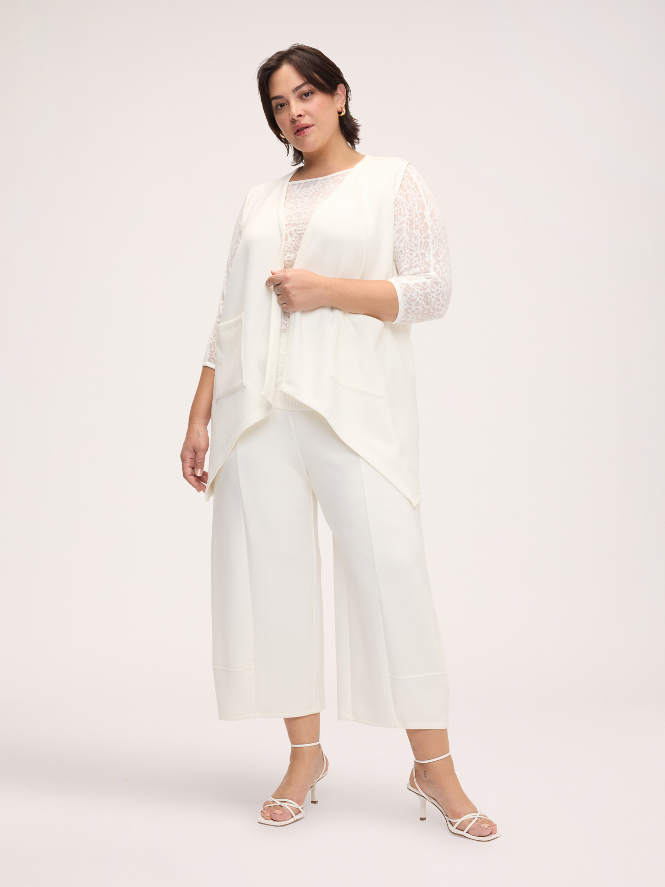 Gilet en tissu stretch ourlet asym&eacute;trique image number 2