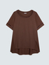 Two-tone linen blend T-shirt image number 4