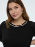 T-shirt in jersey di cotone con crystal image number 2