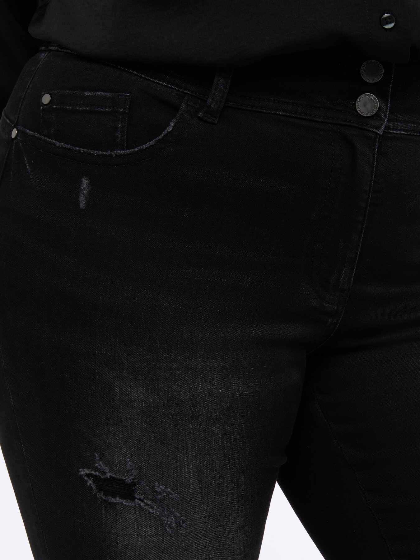 Jeans skinny con mini strappi e occhielli image number 3