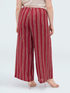 Striped Viscose Wide Leg Trousers image number 1