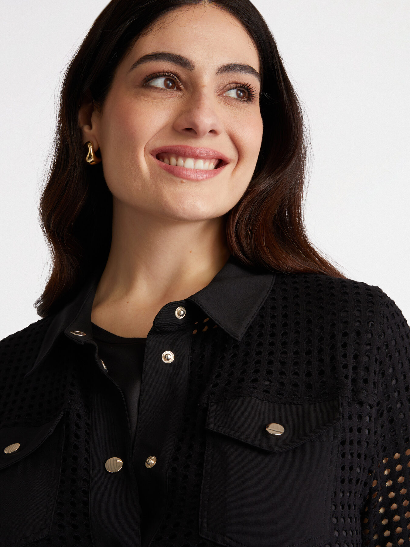 Camicia in felpa traforata image number 4