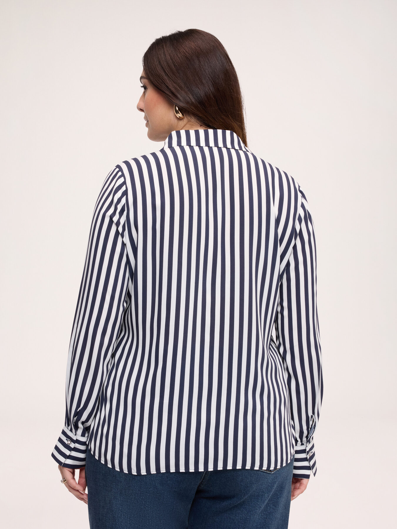 Striped viscose shirt image number 1