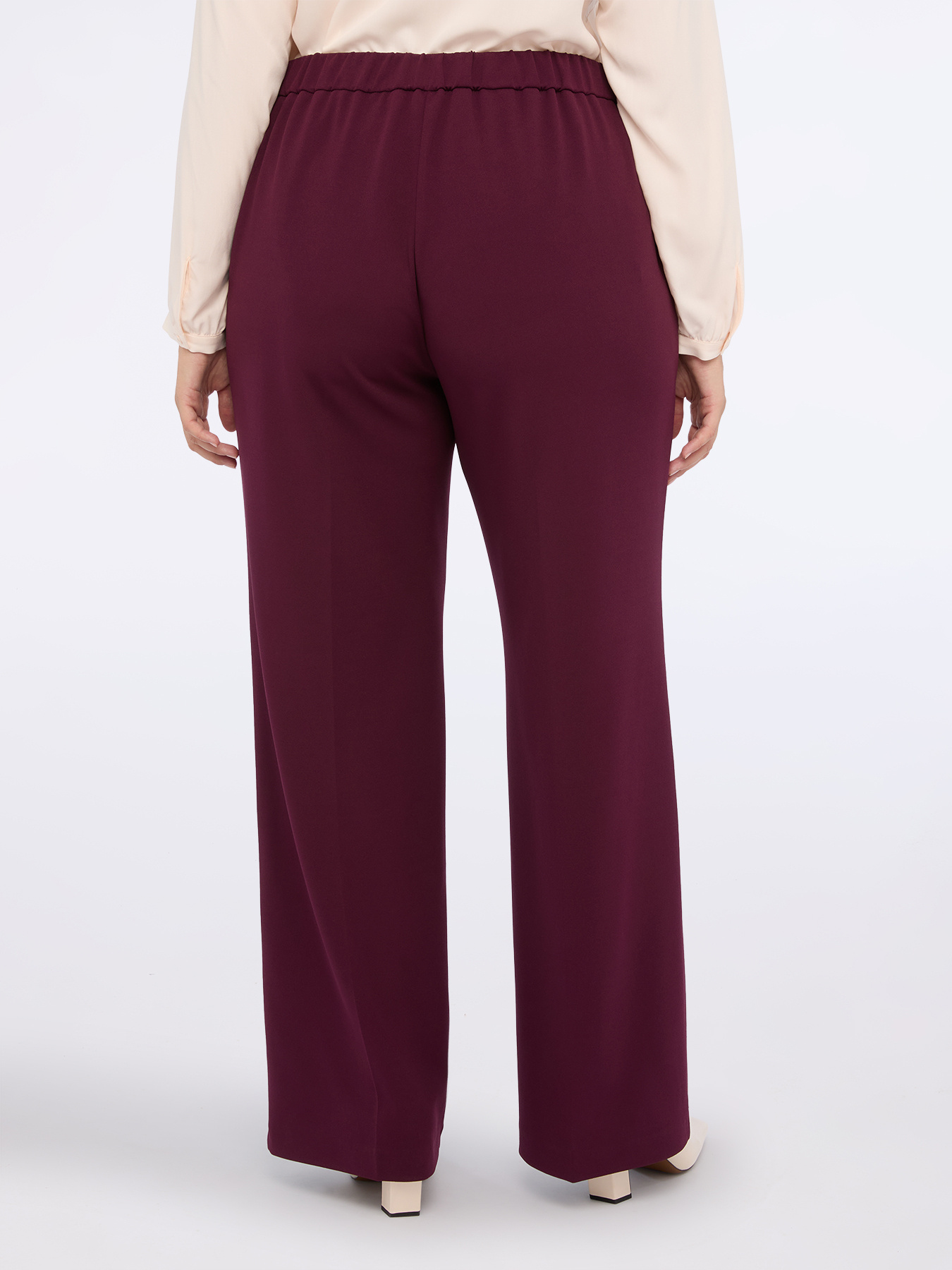 Pantaloni wide leg in tessuto stretch image number 3