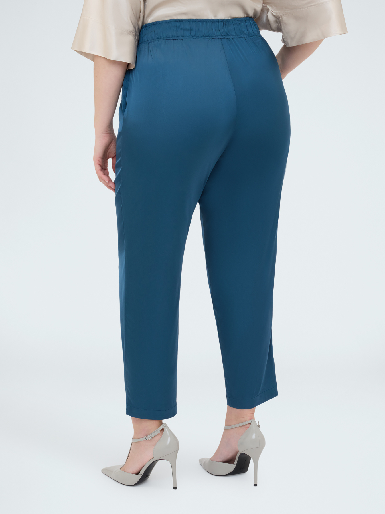 Stretch satin joggers image number 1