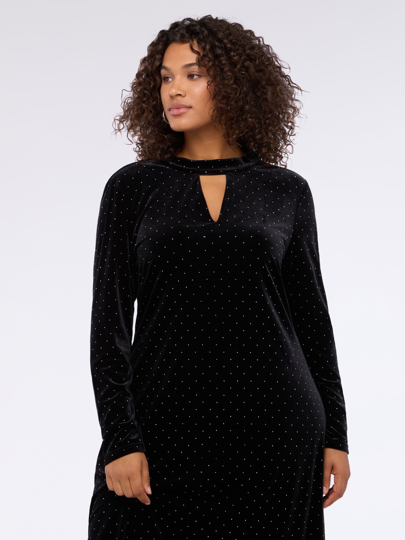 GLAM velvet dress with light spots image number 2