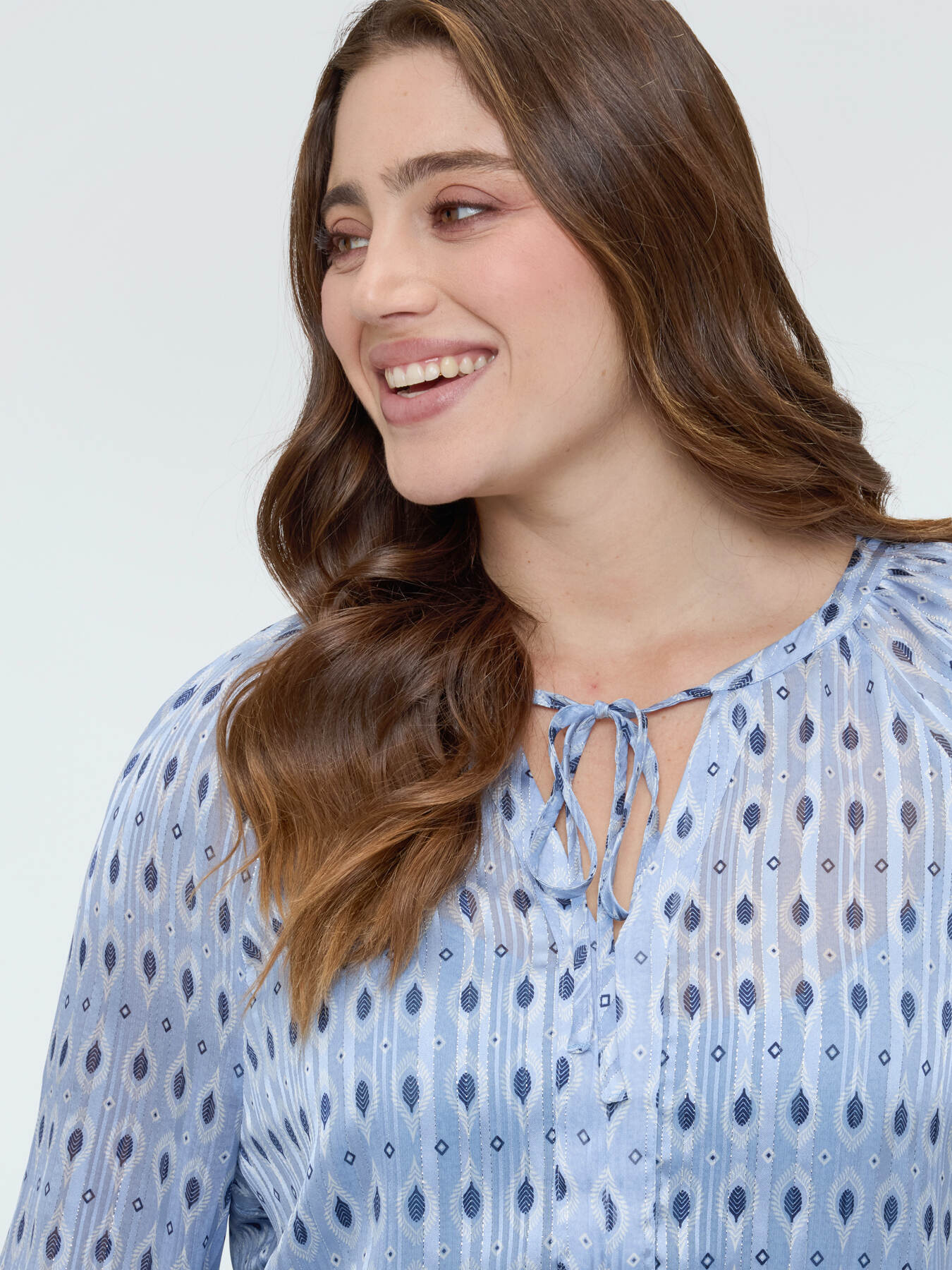 Bluse aus Lurex-Stoff mit Print image number 1