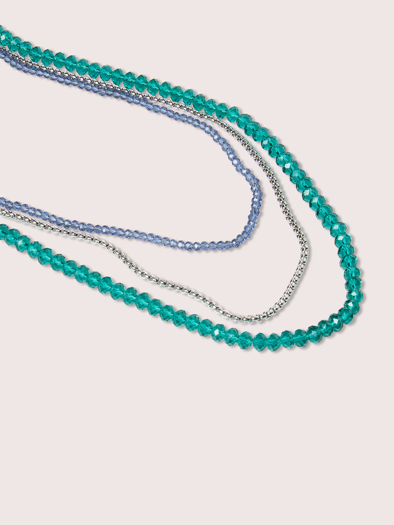 Multi-strand necklace with faceted crystals image number 2