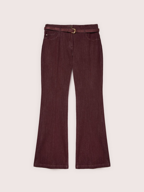 Flare jeans with belt