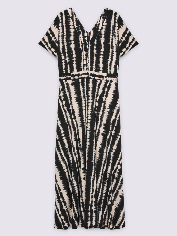 Long dress with tie-dye print