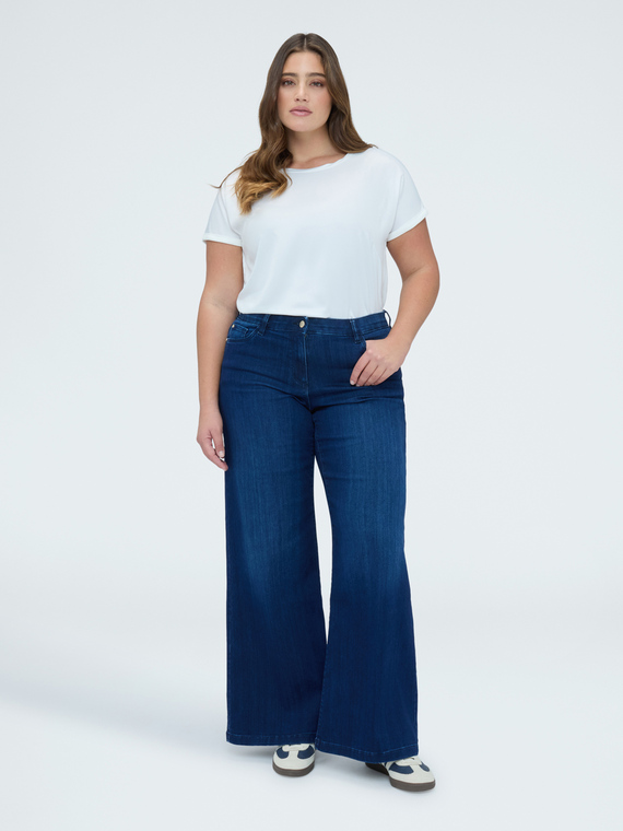 Fiorella Rubino - Jeans Wide Leg Lavaggio Blu Donna, Blu Taglia: 47 (56 It)-image