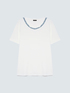 T-shirt in cotone con applicazione sullo scollo image number 1