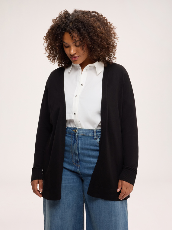 Cardigan en maille fine m&eacute;lange viscose