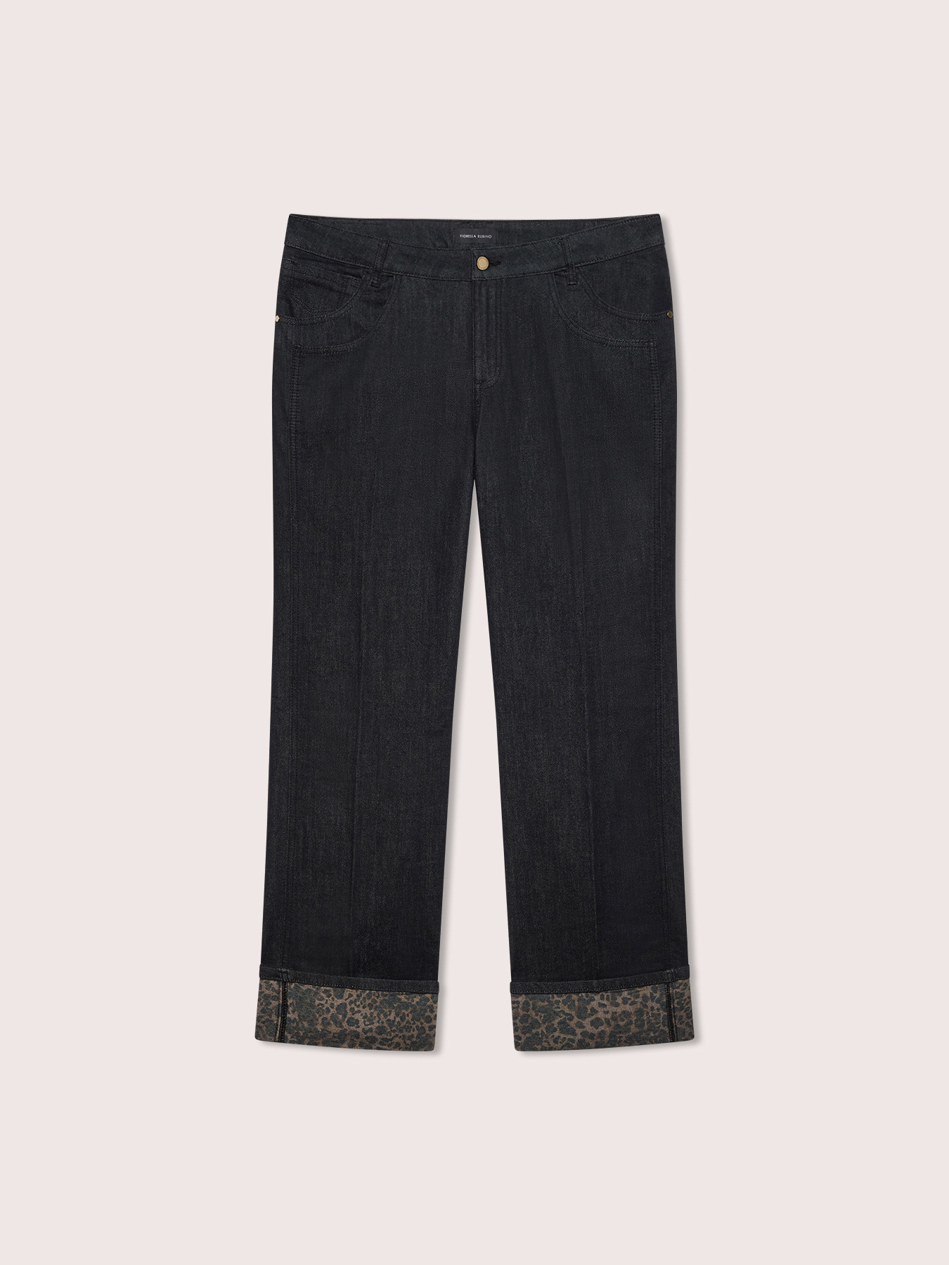 Regular-Jeans mit Animalprint-Umschlag image number 4