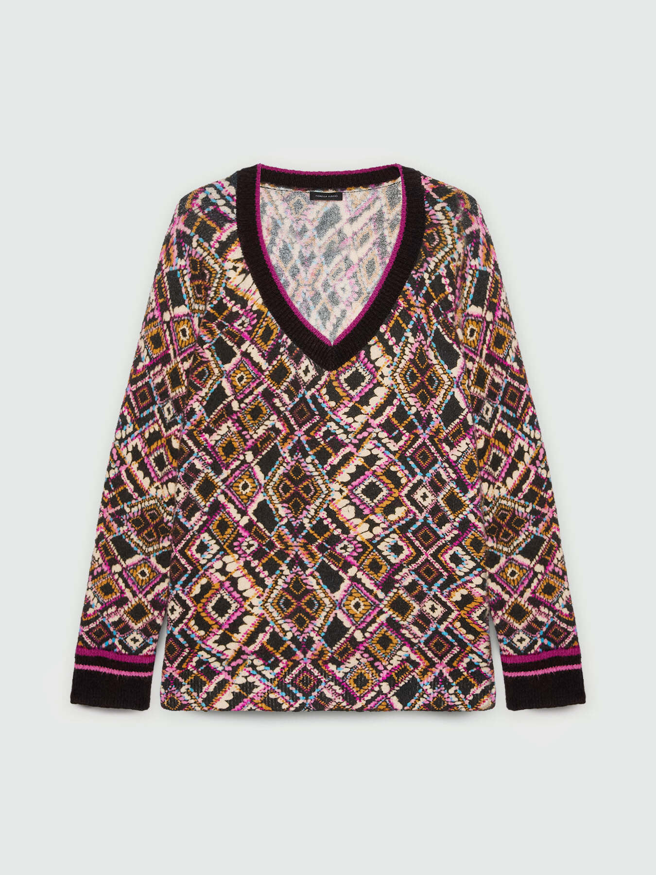 Sweater with multi-coloured pattern image number 4