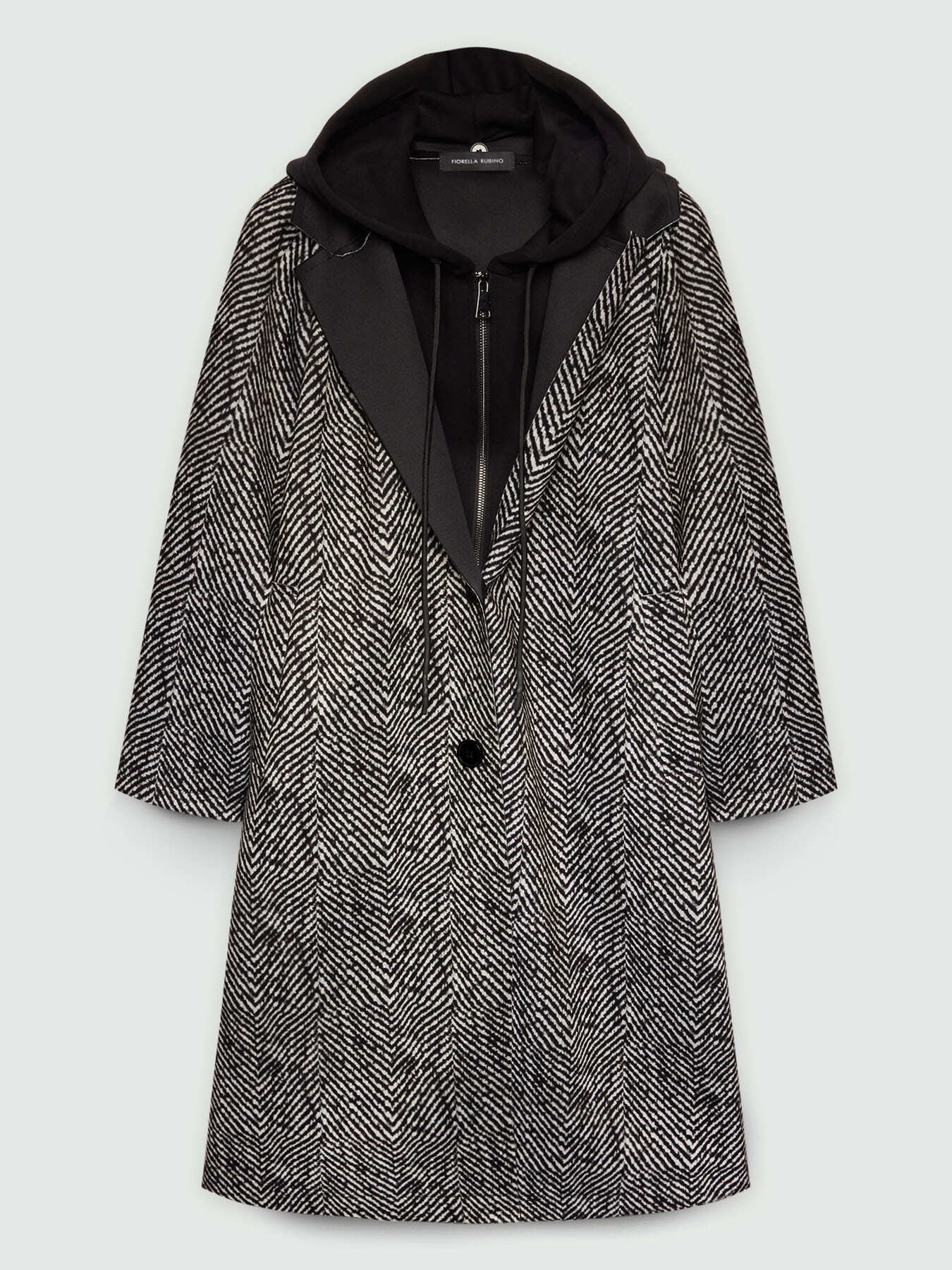 Cappotto in scuba con cappuccio image number 4