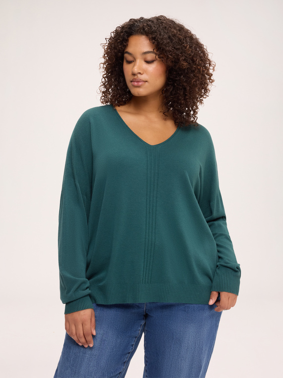 Pull col V en m&eacute;lange viscose