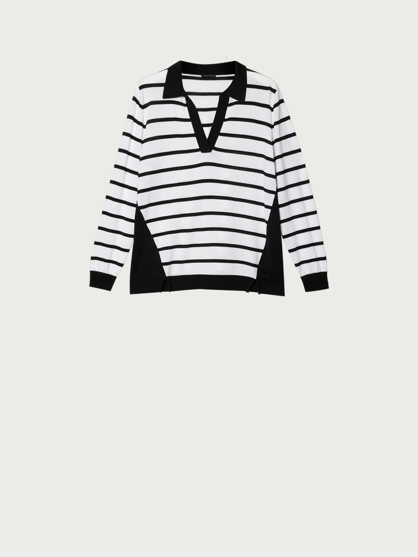 Gestreifter Pullover mit Polo-Kragen image number 3