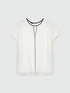 Blouse with black trims and cut-out detail image number 4