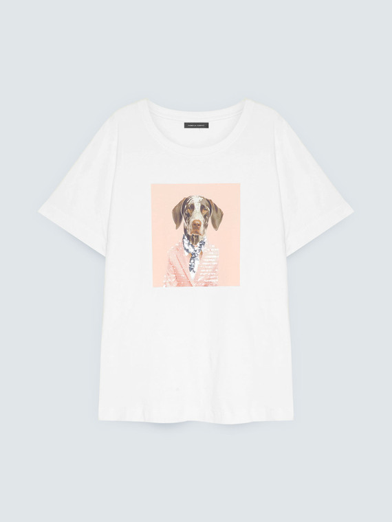 Schickes Hunde-T-Shirt mit leuchtenden Details