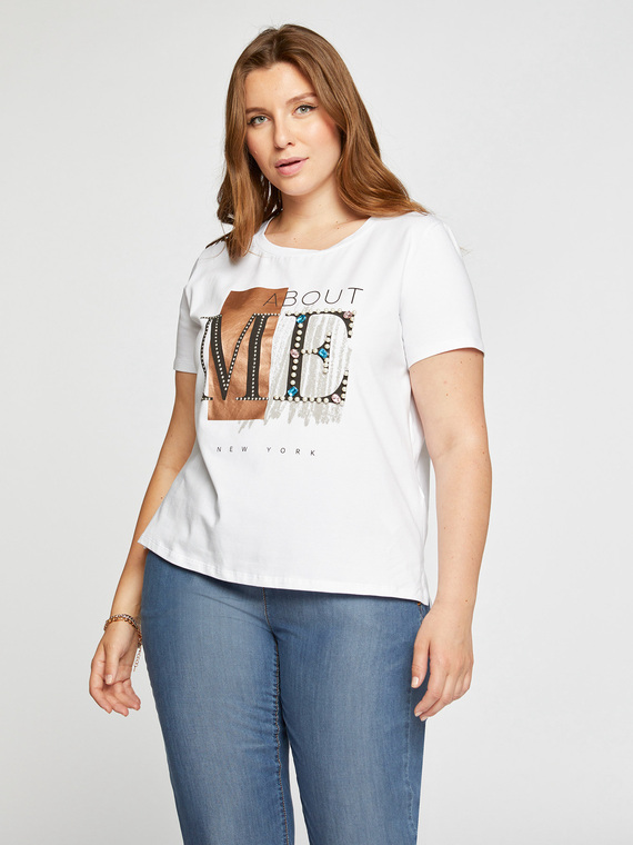 Fiorella Rubino T-shirt con stampa e applicazioni Donna