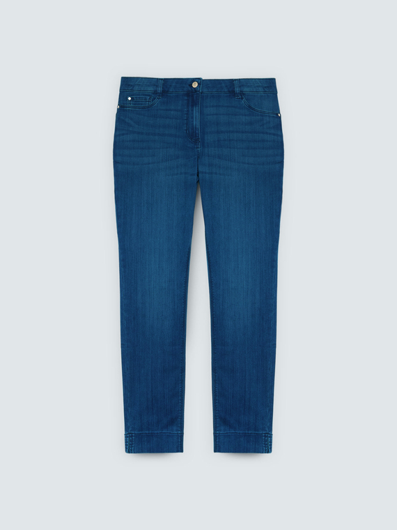 Skinny Jeans blaue Waschung mit Washed-Effekt