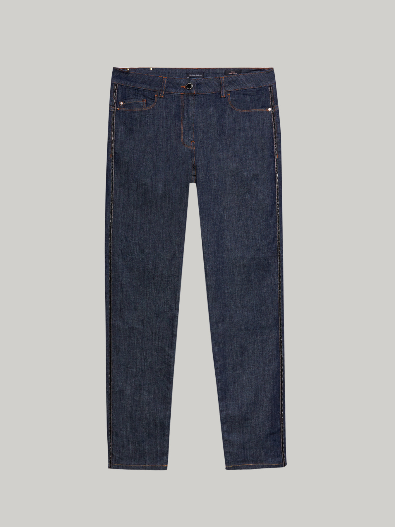 Jean skinny avec bords en cristaux image number 3