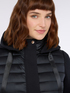 Long bi-material down jacket with hood image number 2