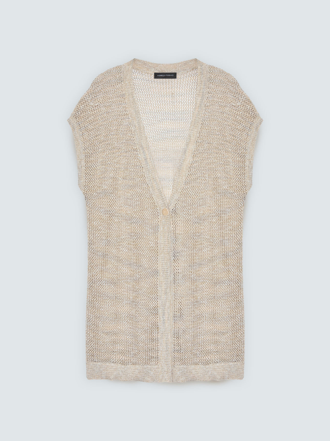 Maxi openwork knit gilet image number 4