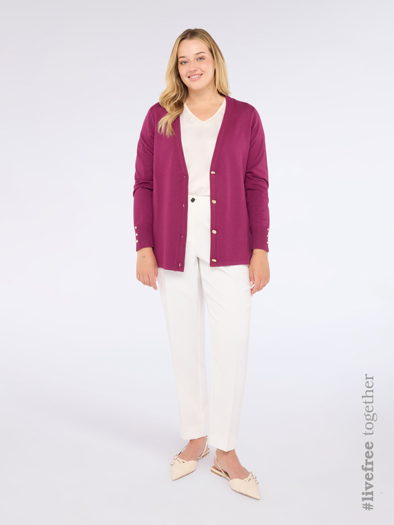 V-neck cardigan with buttons