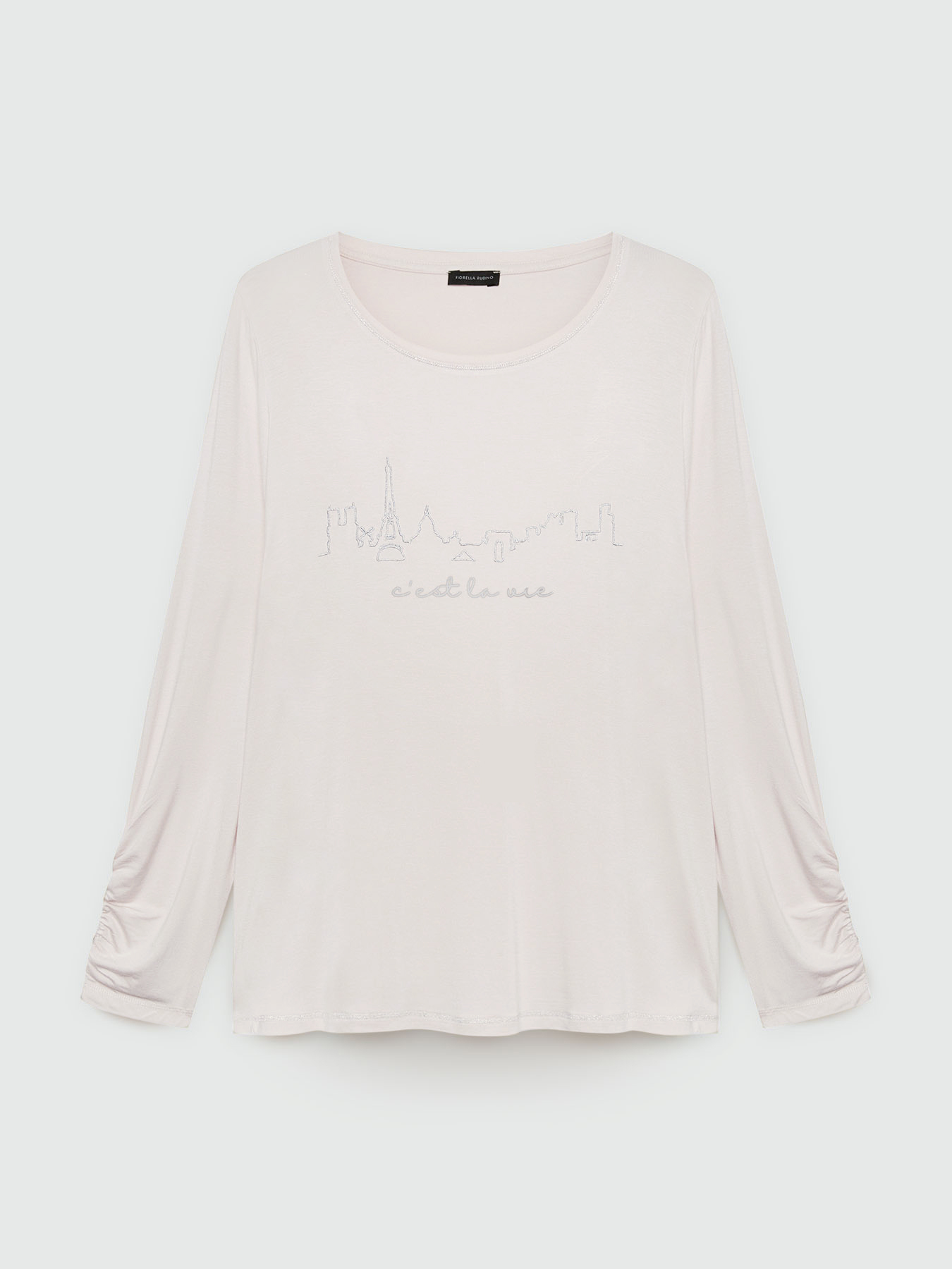 Paris skyline embroidered T-shirt image number 4