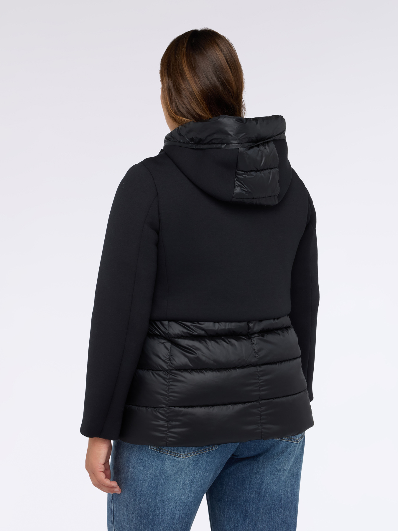 Bimaterial-Daunenjacke mit Kapuze image number 2