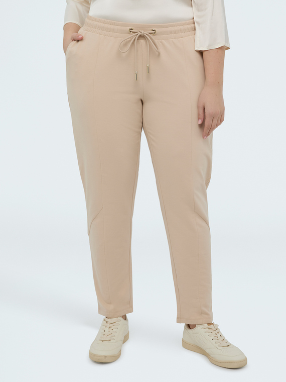 Jogger pants in fleece with drawstring