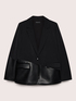 Blazer with coated fabric inserts image number 4
